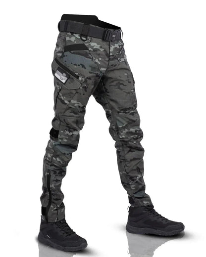 Men's Tactical Cargo Pants with Multi-Pocket Design and Slim Fit