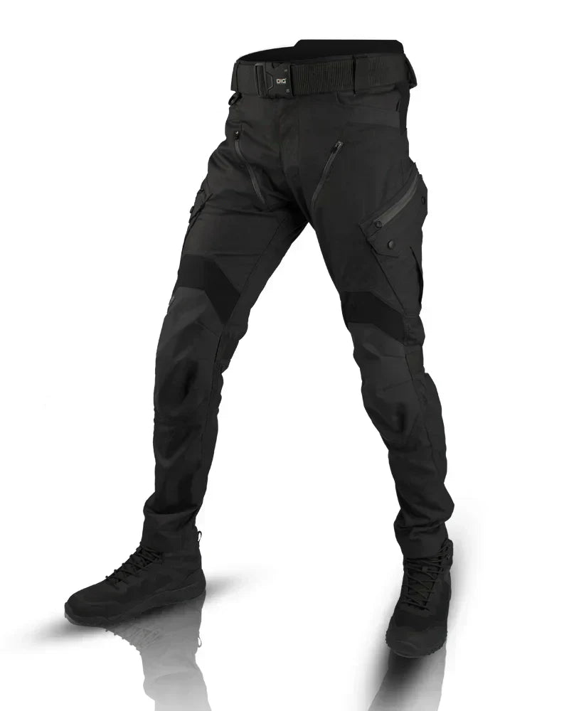 Men's Tactical Cargo Pants with Multi-Pocket Design and Slim Fit