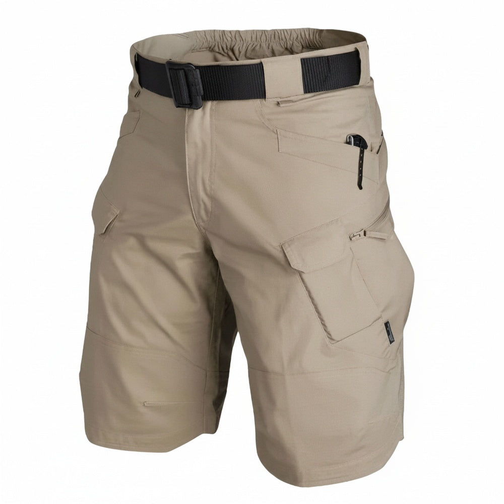 Men's Tactical Cargo Shorts with Multi-Pocket Design and Adjustable Belt