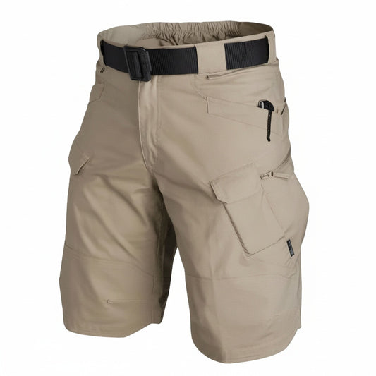 Men's Tactical Cargo Shorts with Multi-Pocket Design and Adjustable Belt