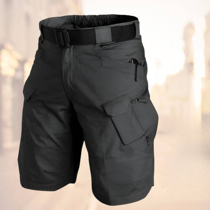 Men's Tactical Cargo Shorts with Multi-Pocket Design and Adjustable Belt