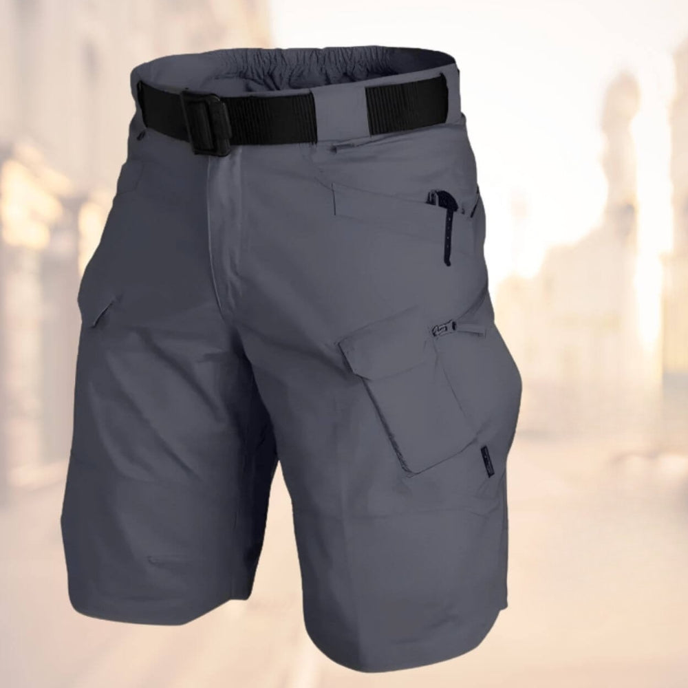 Men's Tactical Cargo Shorts with Multi-Pocket Design and Adjustable Belt