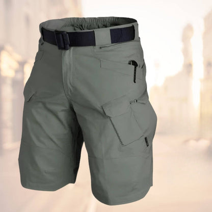 Men's Tactical Cargo Shorts with Multi-Pocket Design and Adjustable Belt