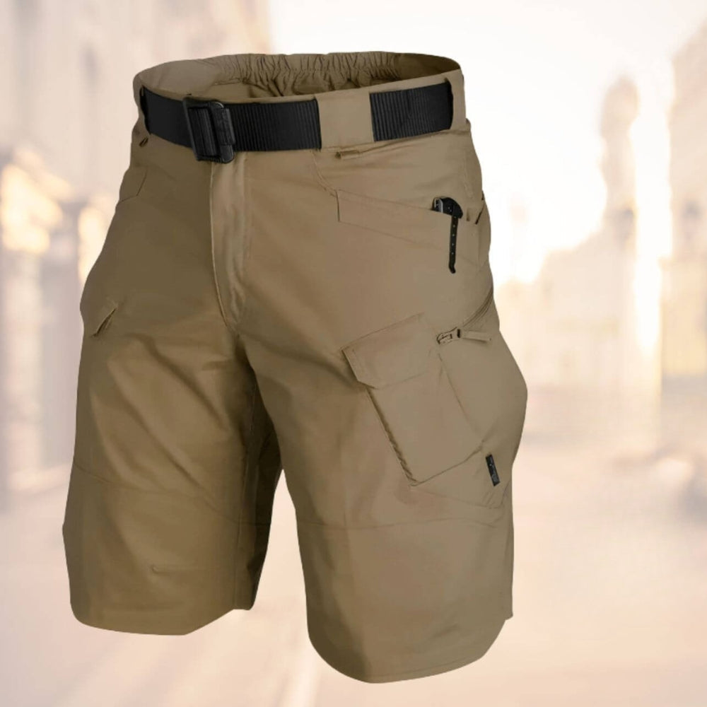 Men's Tactical Cargo Shorts with Multi-Pocket Design and Adjustable Belt