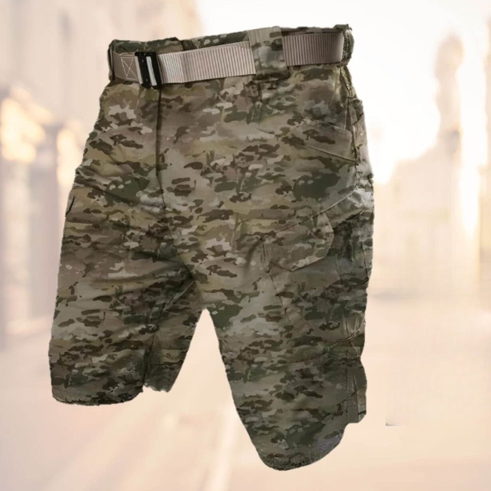 Men's Tactical Cargo Shorts with Multi-Pocket Design and Adjustable Belt