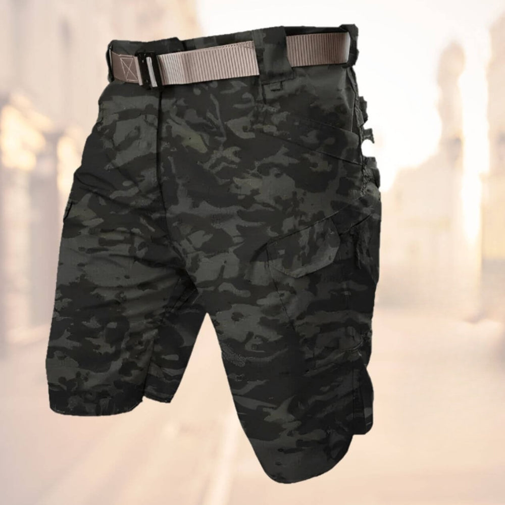 Men's Tactical Cargo Shorts with Multi-Pocket Design and Adjustable Belt