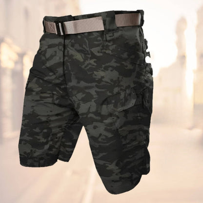 Men's Tactical Cargo Shorts with Multi-Pocket Design and Adjustable Belt
