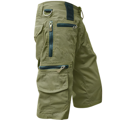Men's Tactical Cargo Shorts with Multiple Zip Pockets