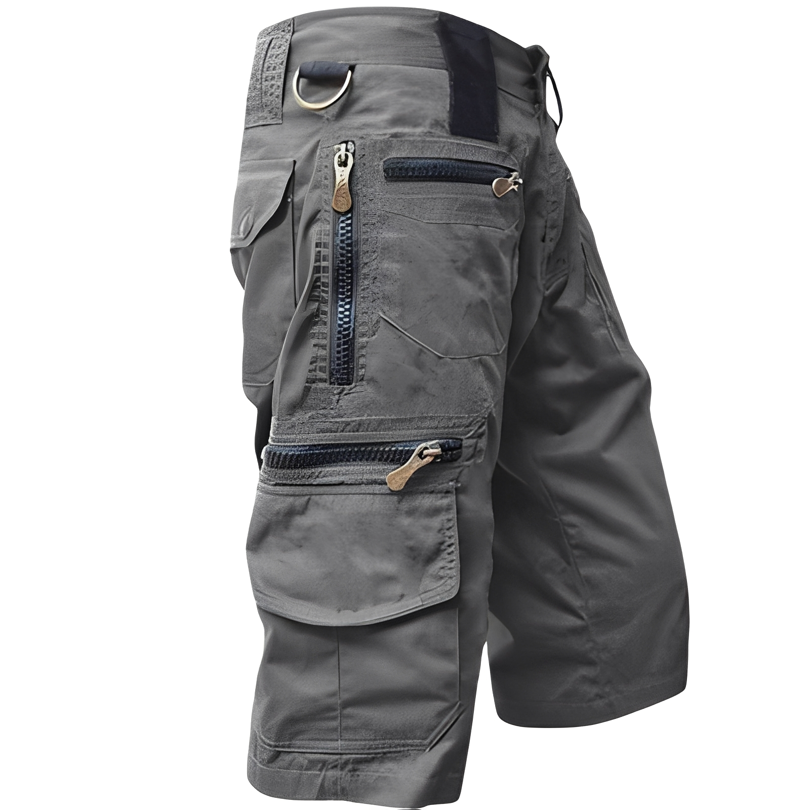 Men's Tactical Cargo Shorts with Multiple Zip Pockets
