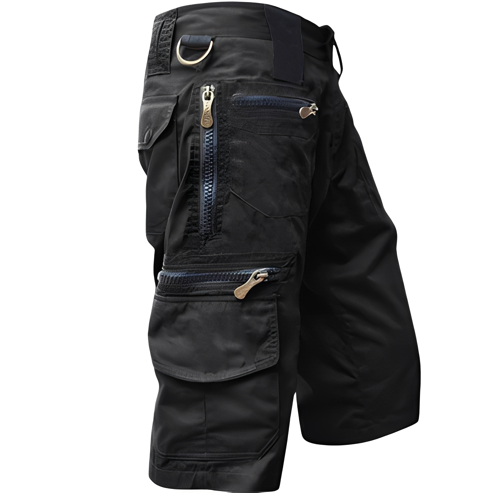 Men's Tactical Cargo Shorts with Multiple Zip Pockets