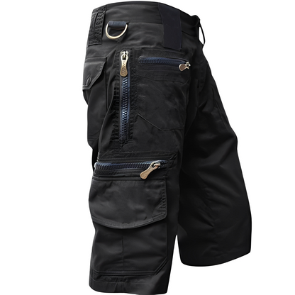 Men's Tactical Cargo Shorts with Multiple Zip Pockets