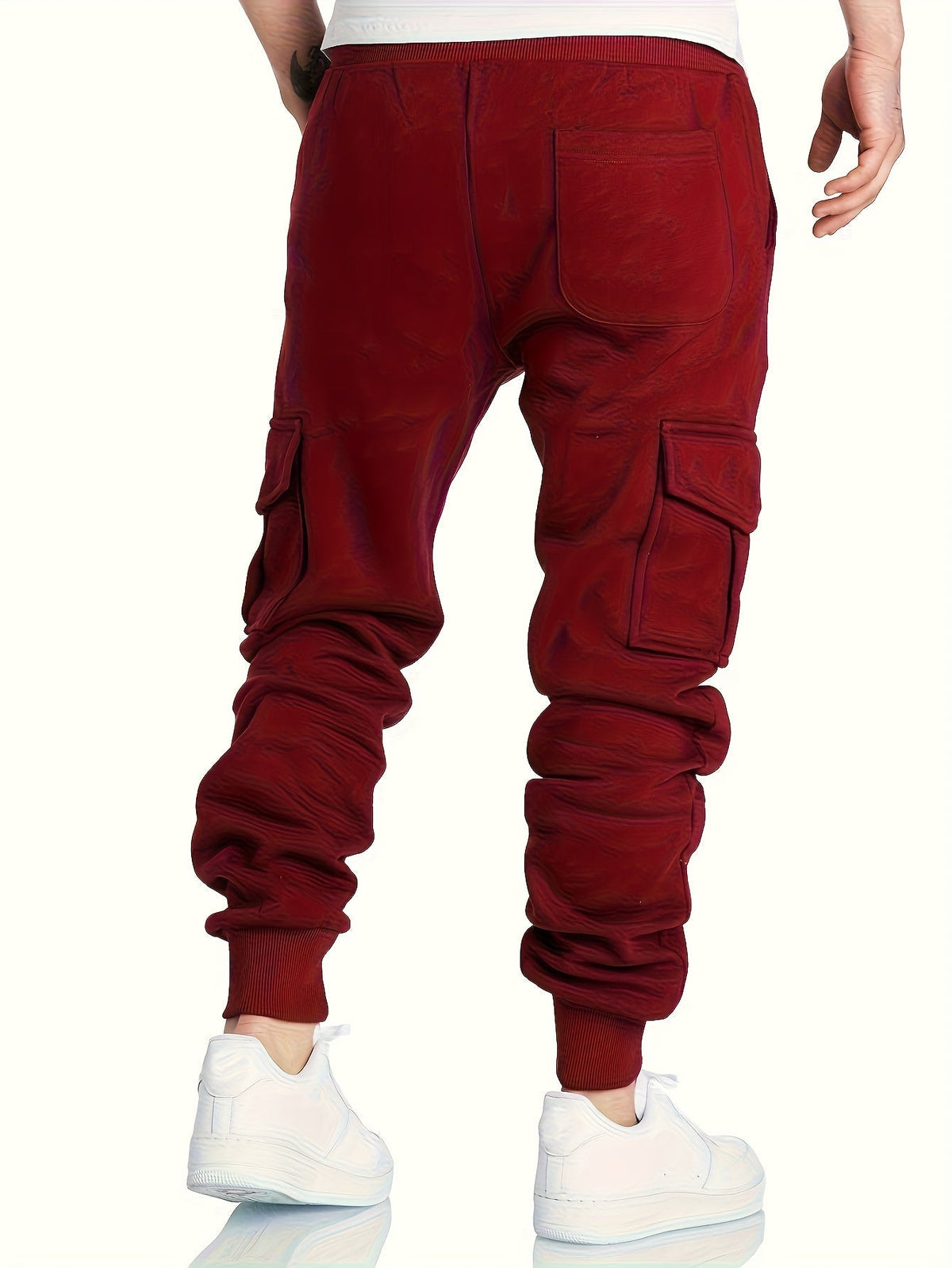 Men's Tracksuit Set with Hood and Cargo Joggers Half-Zip