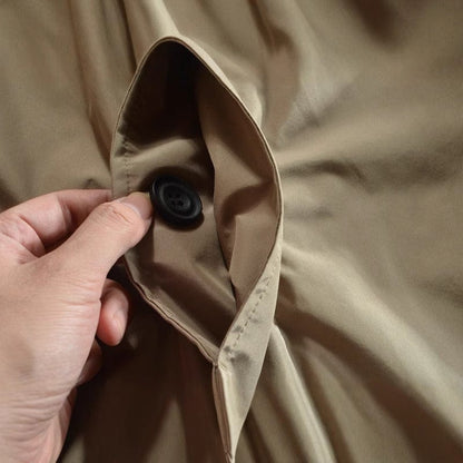 Men's Trench Coat Slim Fit with Quilted Lining and Button Closure