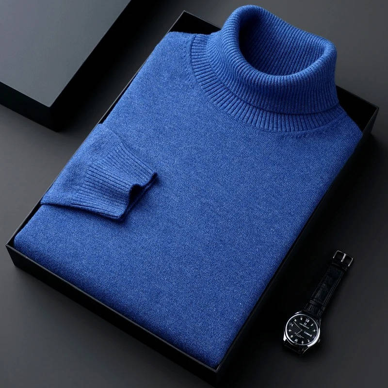 Men's Turtleneck Sweater with Long Sleeves and Slim Fit