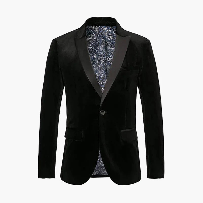 Men's Tuxedo Blazer with Slim Fit, Peak Lapel and Single Button