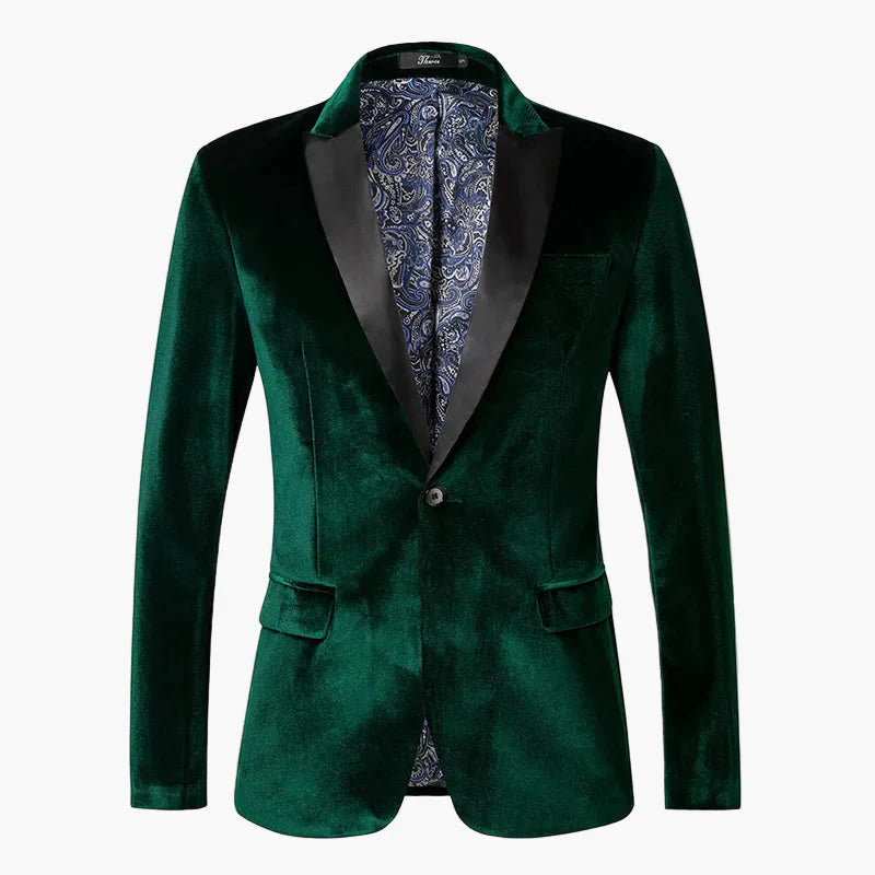 Men's Tuxedo Blazer with Slim Fit, Peak Lapel and Single Button