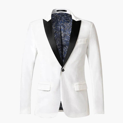 Men's Tuxedo Blazer with Slim Fit, Peak Lapel and Single Button