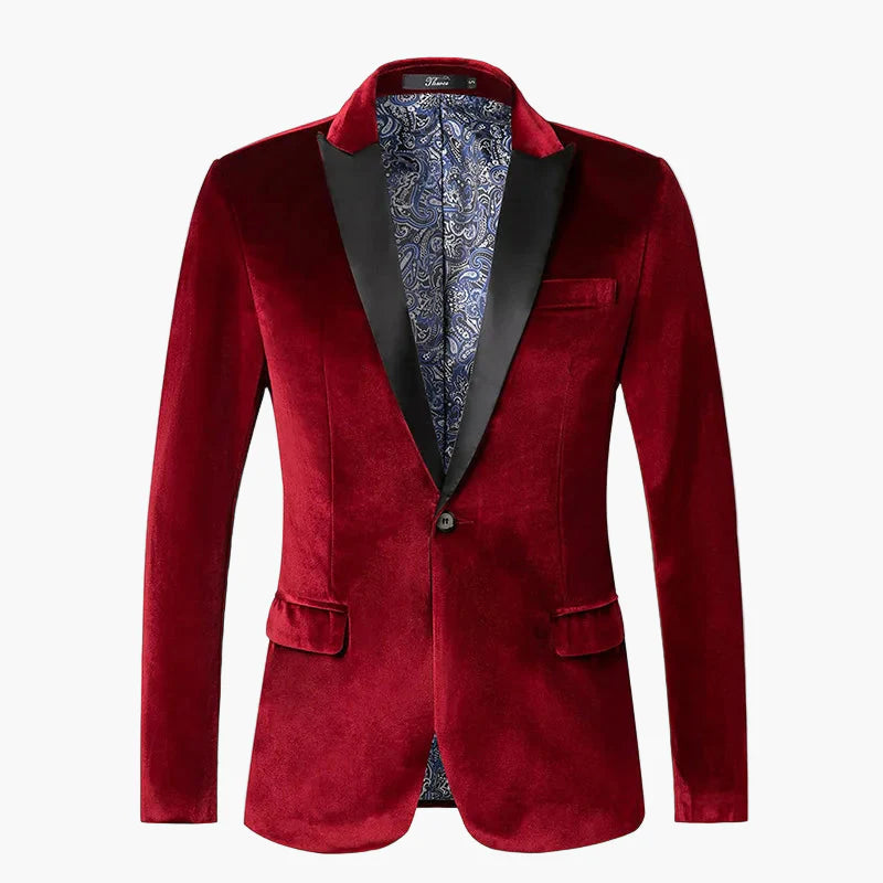 Men's Tuxedo Blazer with Slim Fit, Peak Lapel and Single Button