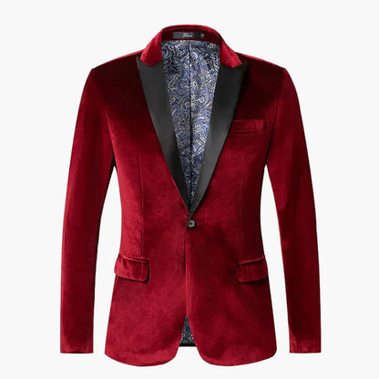 Men's Tuxedo Blazer with Slim Fit, Peak Lapel and Single Button