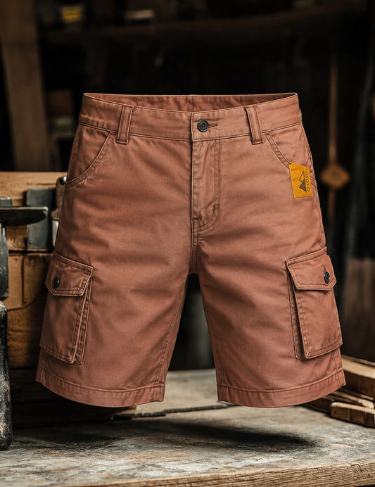 Men's Vintage Cargo Shorts with Multi-Pocket Design