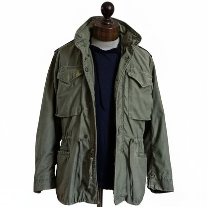 Men's Vintage Military Field Jacket with Hood and Adjustable Waist