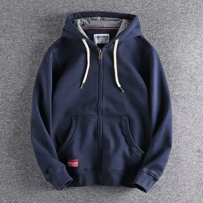 Men's Zip-Up Hoodie with Hood and Kangaroo Pockets