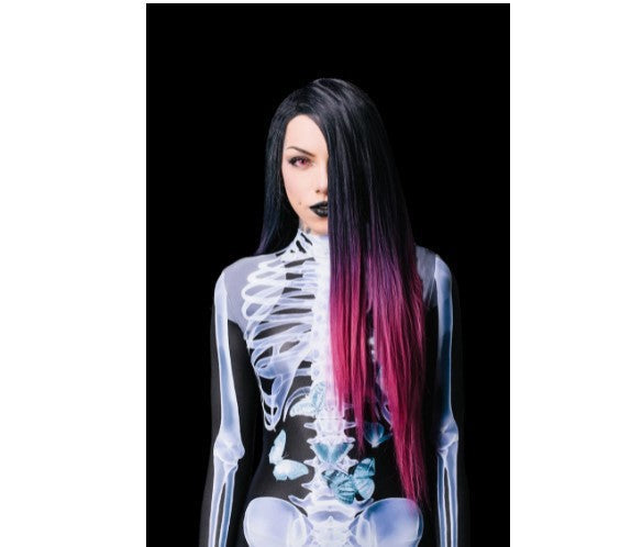 Unisex Halloween Skeleton Jumpsuit with Long Sleeves and High Neck
