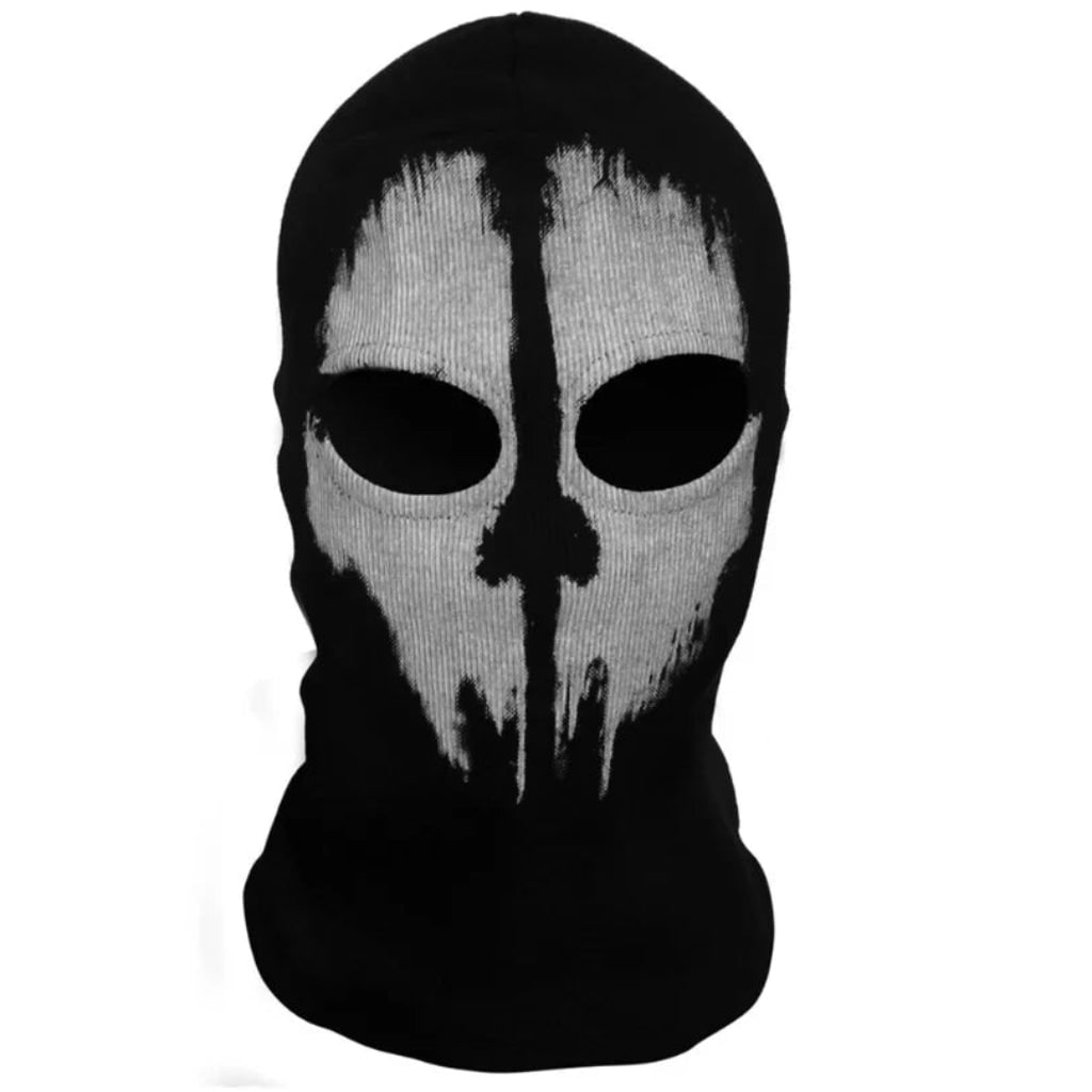 Unisex Halloween Skull Balaclava Full Face Mask with Distressed Skull Print