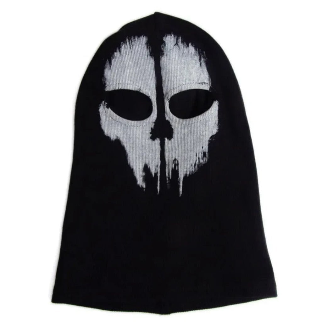 Unisex Halloween Skull Balaclava Full Face Mask with Distressed Skull Print