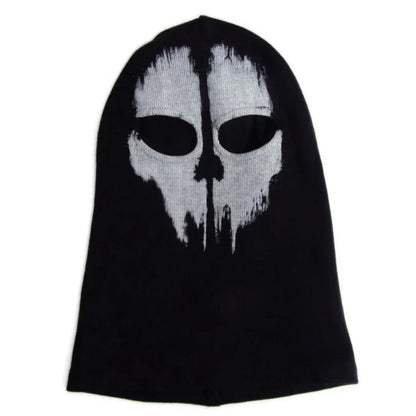 Unisex Halloween Skull Balaclava Full Face Mask with Distressed Skull Print