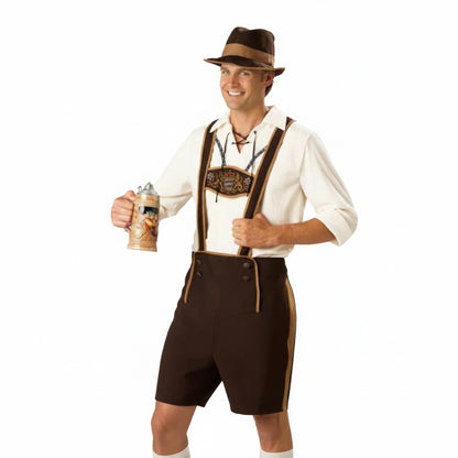 Unisex Oktoberfest Bavarian Costume Set with Lederhosen and Dirndl Dress