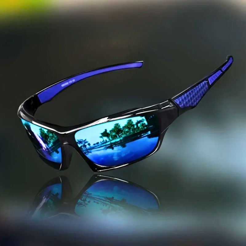 Unisex Polarized Sport Sunglasses with Shield Lens and Wrap-Around Frame