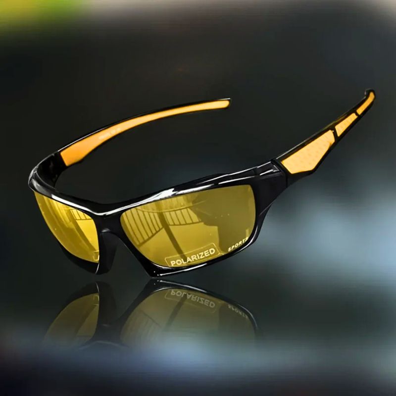 Unisex Polarized Sport Sunglasses with Shield Lens and Wrap-Around Frame