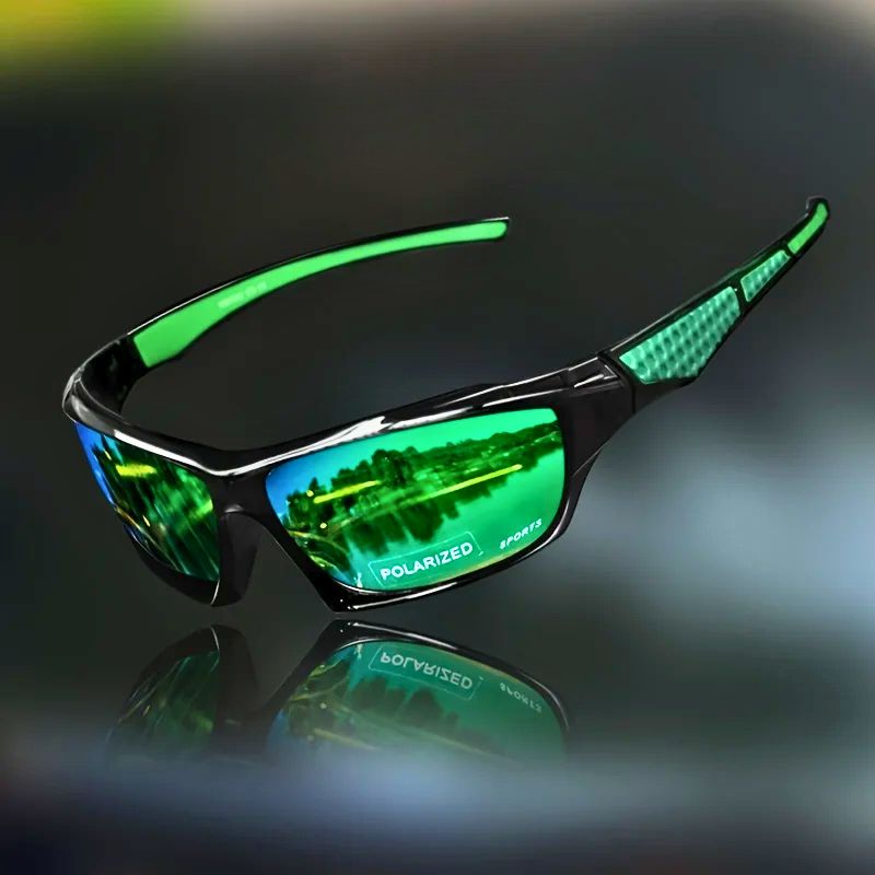 Unisex Polarized Sport Sunglasses with Shield Lens and Wrap-Around Frame