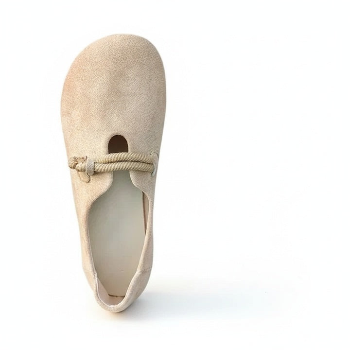 Women's Flat Loafers with Round Toe and Rope Tie Detail