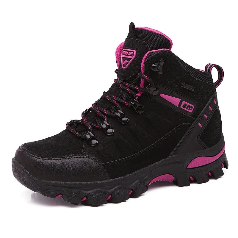 Women's Outdoor Hiking Boots High-Top with Lace-Up Closure and Anti-Slip Sole
