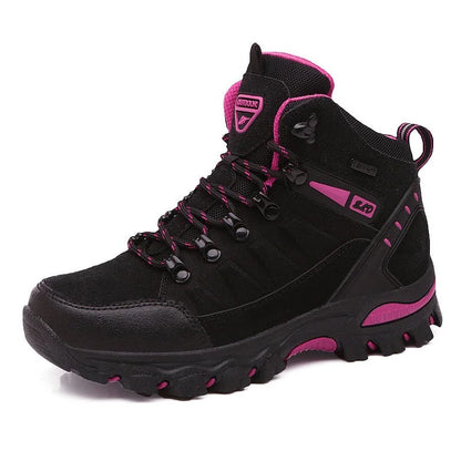 Women's Outdoor Hiking Boots High-Top with Lace-Up Closure and Anti-Slip Sole