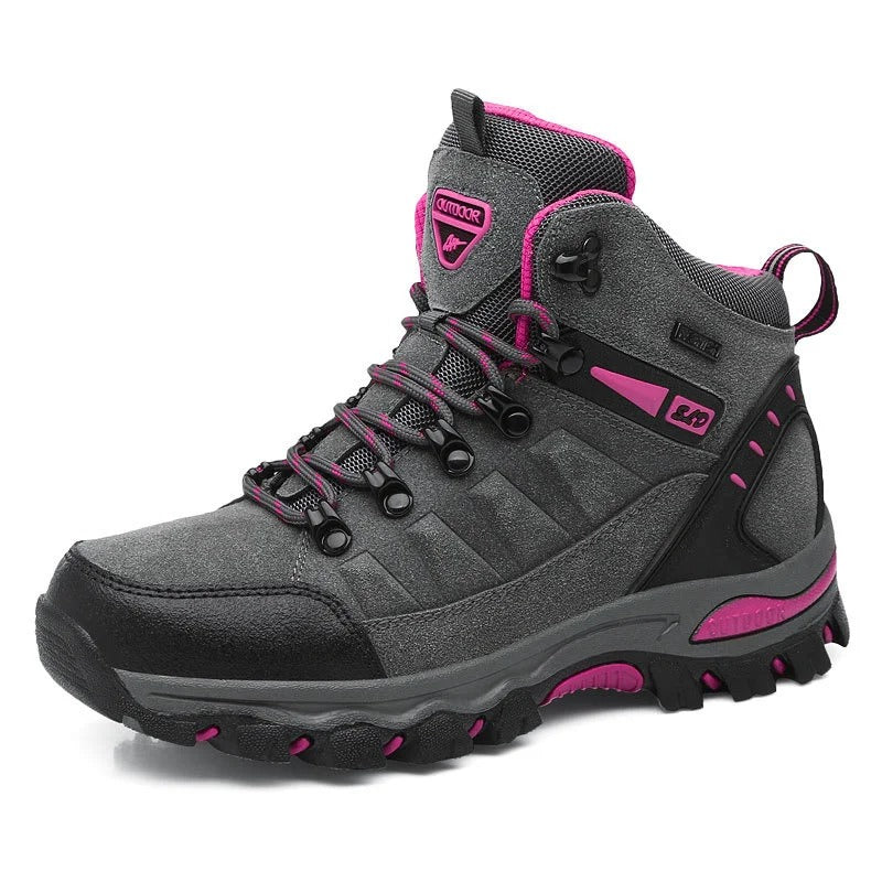 Women's Outdoor Hiking Boots High-Top with Lace-Up Closure and Anti-Slip Sole