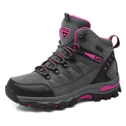 Women's Outdoor Hiking Boots High-Top with Lace-Up Closure and Anti-Slip Sole