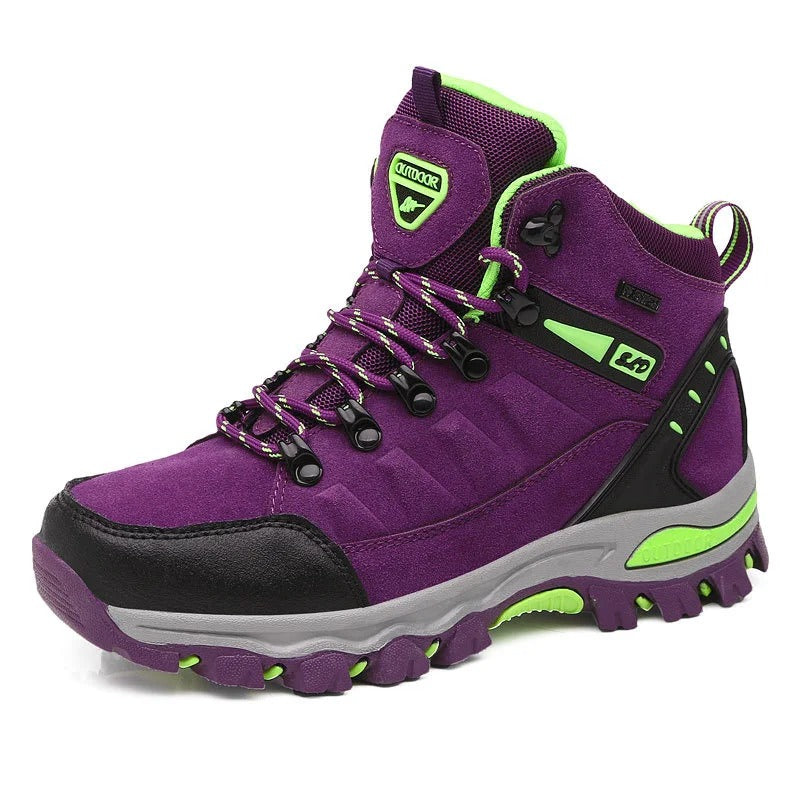 Women's Outdoor Hiking Boots High-Top with Lace-Up Closure and Anti-Slip Sole