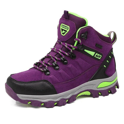 Women's Outdoor Hiking Boots High-Top with Lace-Up Closure and Anti-Slip Sole