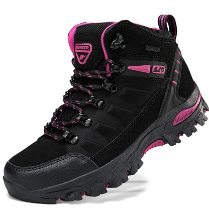 Women's Outdoor Hiking Boots High-Top with Lace-Up Closure and Anti-Slip Sole