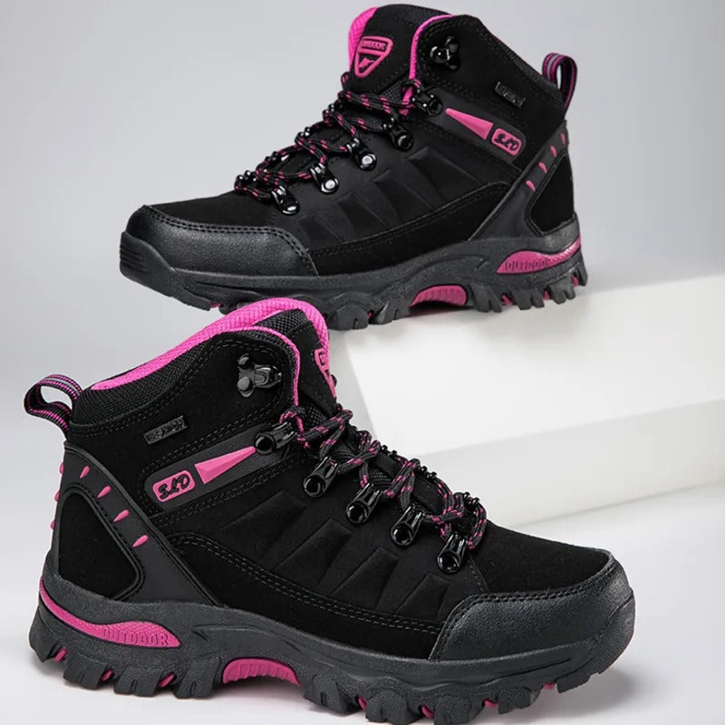 Women's Outdoor Hiking Boots High-Top with Lace-Up Closure and Anti-Slip Sole