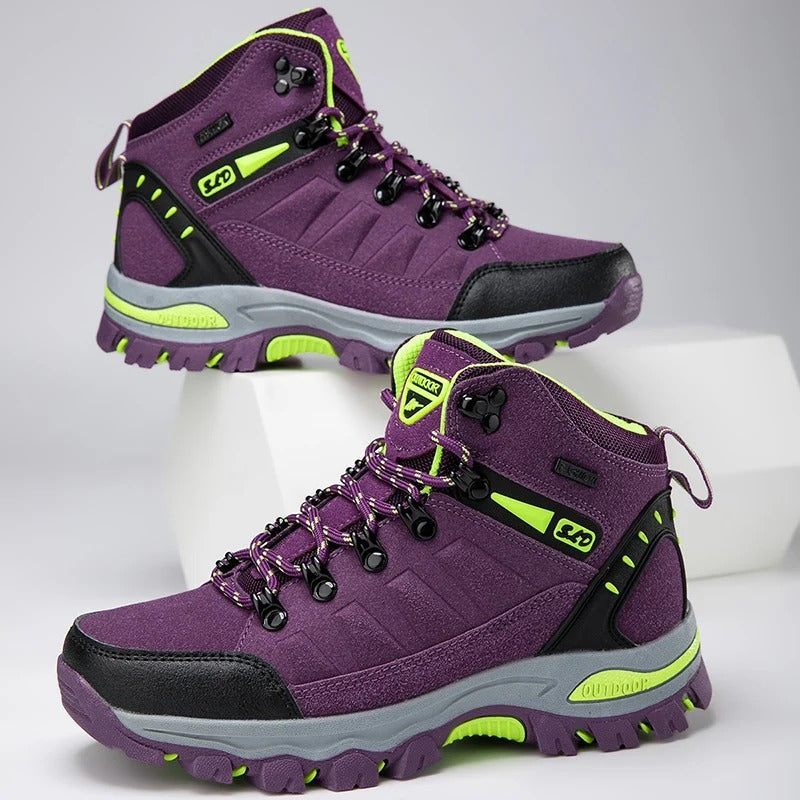 Women's Outdoor Hiking Boots High-Top with Lace-Up Closure and Anti-Slip Sole