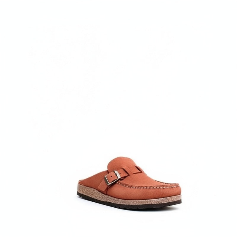 Women's Slip-on Loafers with Buckle Strap and Cork Sole